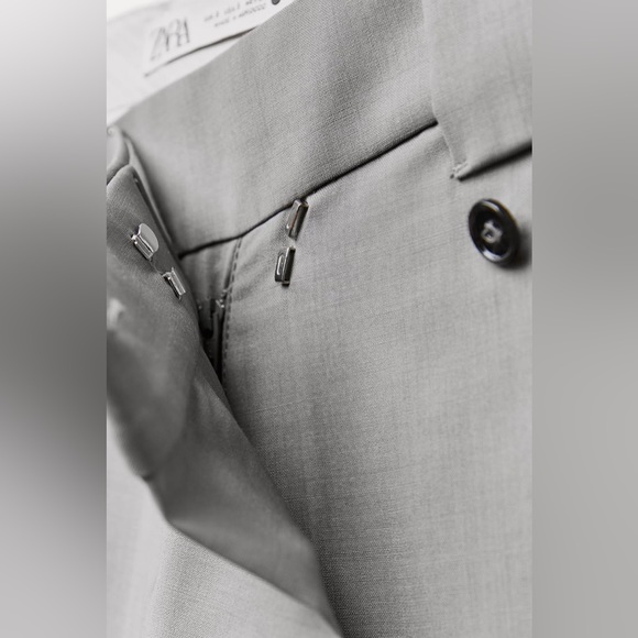 ZW COLLECTION ASYMMETRIC WAIST WOOL PANTS - Picture 2 of 11